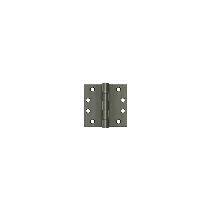 Deltana S44HDBB15A 4" x 4" Square Hinge, HD, Ball Bearings in Antique Nickel Pair, Antique Nickel
