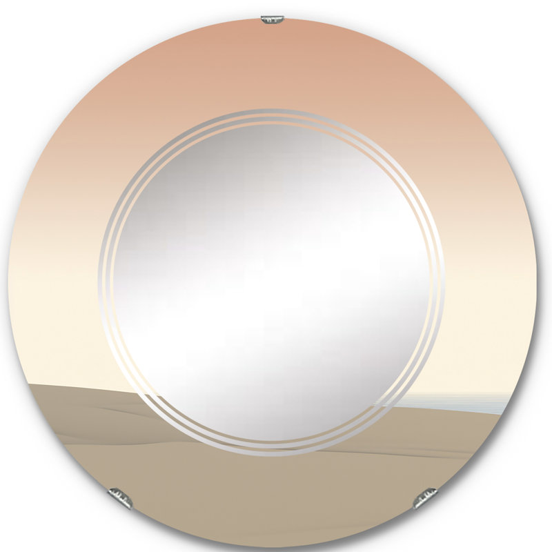 Zyaun - Miroir mural moderne rond, 24 po x 24 po