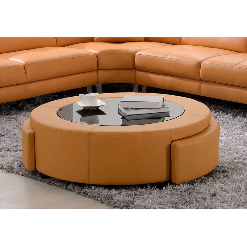 Glass Top Coffee Table, Orange