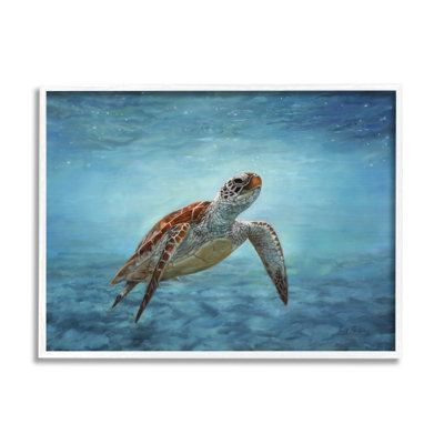 " Sea Turtle Underwater Marine Scene Deep Ocean Water " by David Stribbling