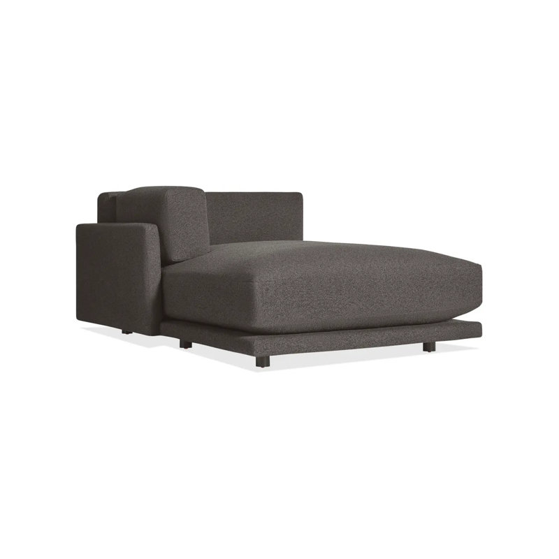 Canapé modulaire 51 po méridienne Sunday, Faisant face à la droite, 100% polyester gris anthracite Kelso