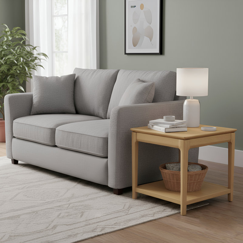 Rise End Table, Light Oak