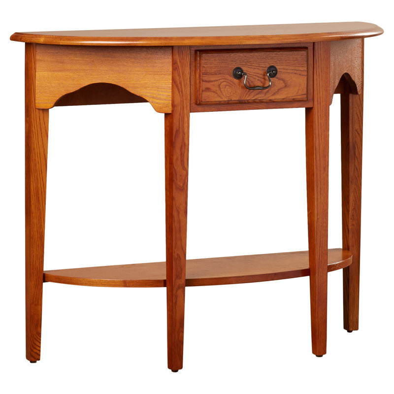 Demilune Solid Wood Console, Oak