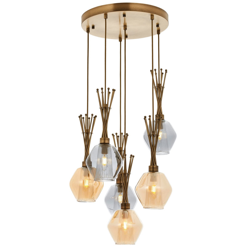 Luminaire suspendu en grappe à 6 lumières