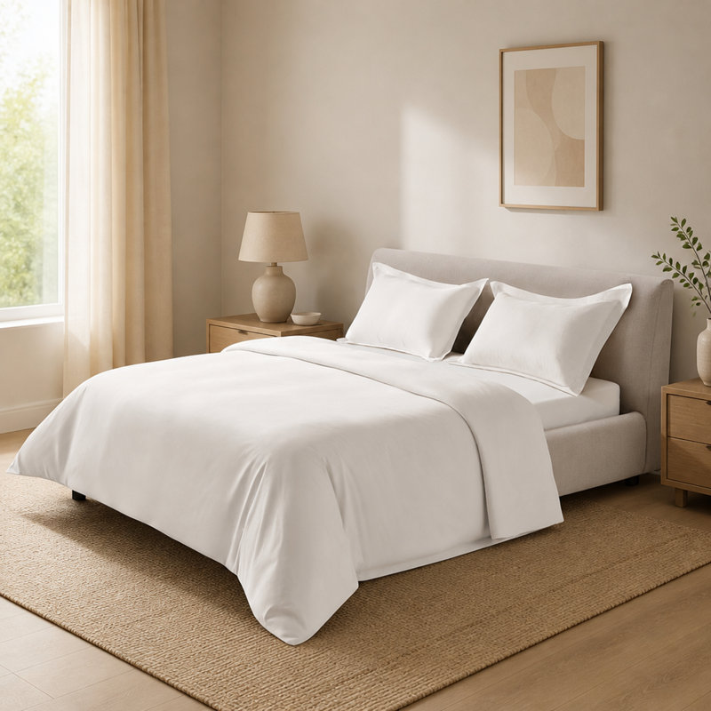 Ensemble de housse de couette douce 100% coton avec fermeture à glissière double