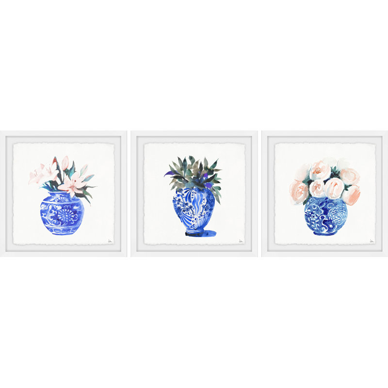 Triptyque Spring Blooms, H 12 po x l 12 po