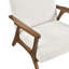 Élégant fauteuil d'appoint moderne en tissu de chenille tissé beige, structure en bois d'hévéa massif châtaignier, profondeur d'assise de 22 po, capacité de 300 lb, fauteuil rembourré contemporain avec accoudoirs en bois de 3 po de largeur-638432159