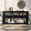 Console moderne, canapé avec 4 tiroirs et 2 tablettes, table de couloir-211742674