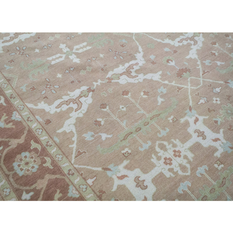 Cotton Oriental Area Rug in Rust