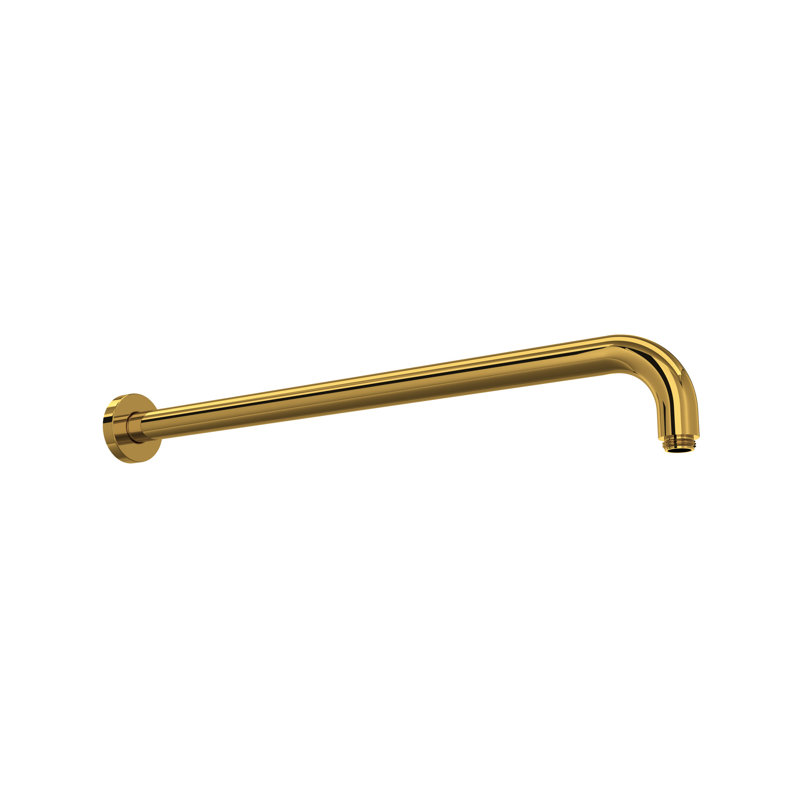 20.8125" Reach Wall Mount Shower Arm, Unlacquered Brass