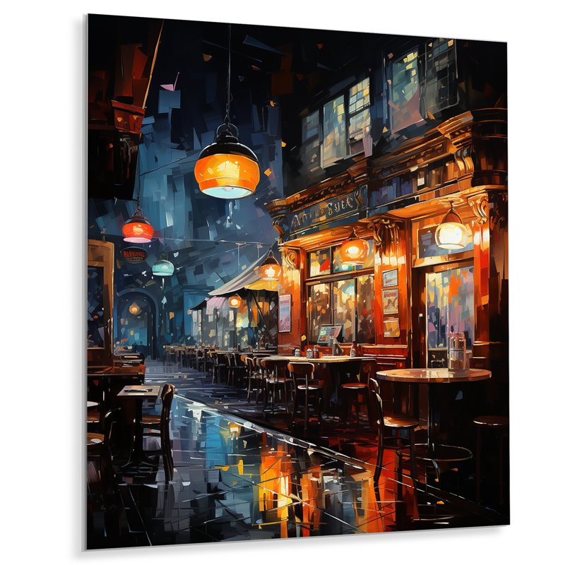 Night Jazz Serenade 4 - Jukeboxes, art mural en métal, H 32 po x l 24 po x P 1 po