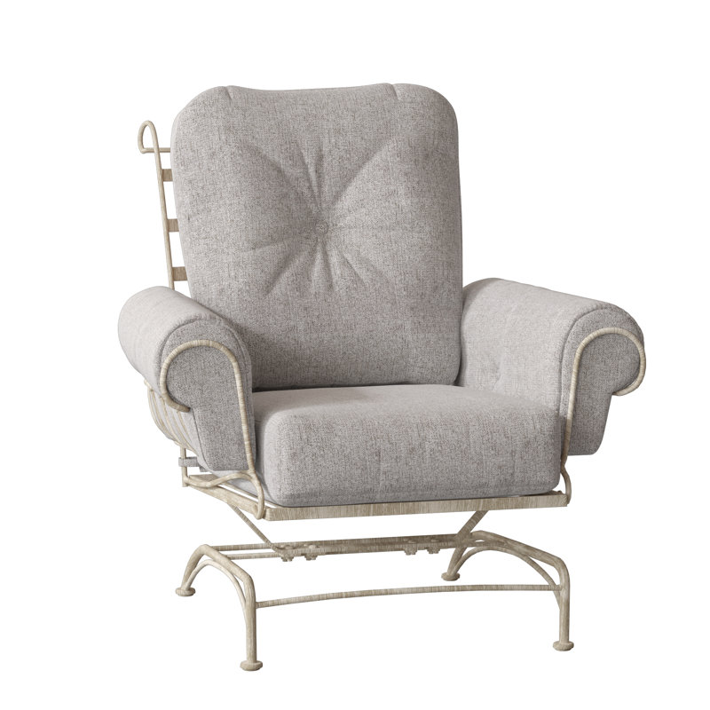 Terrace Outdoor Lounge Chair, Hedge Flannel Sunbrella® Flannel, Weathered White