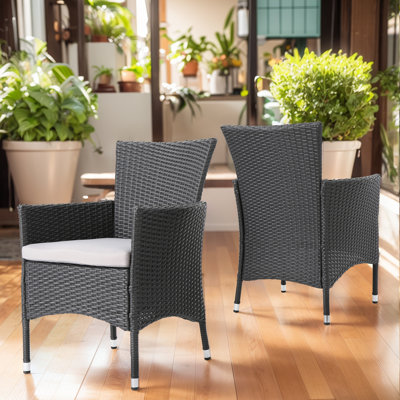 Jabed Outdoor Dining Armchair with Cushion by Red Barrel Studio
