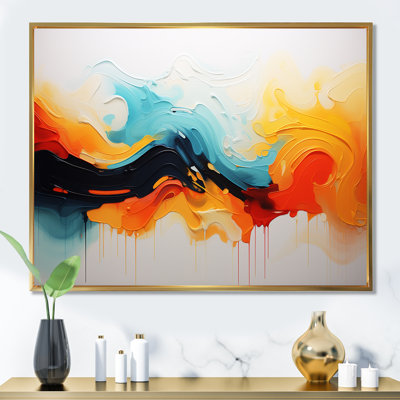 Yellow Fractal Paint Wave Expression 1 - Abstract Wall Art