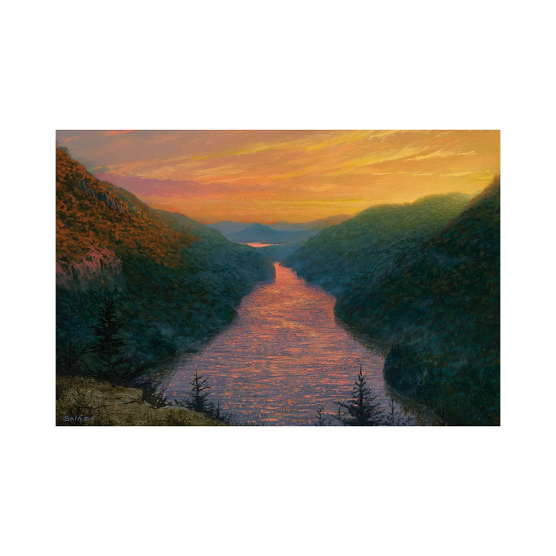 Sunset over Ausable Lake from Indian Head 1 Piece Wrapped Canvas Painting, 101.6 cm H x 66.04 cm W x 1.91 cm D