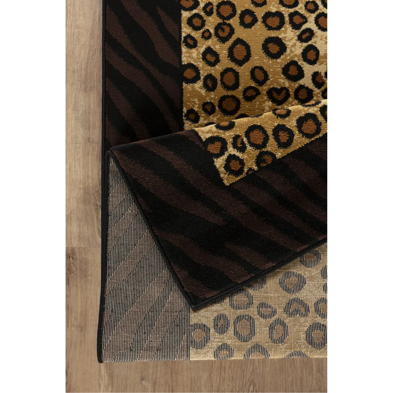 Multi 5 pi. 3 po X 7 pi 3 po Tapis à imprimé animal, Rectangle 5 pi 3 po x 7 pi 3 po