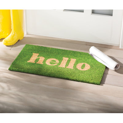 Tapis d'entrée antidérapant Ghanem Hello 29 po x 17 po