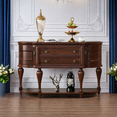 American style solid wood half round sideboard.