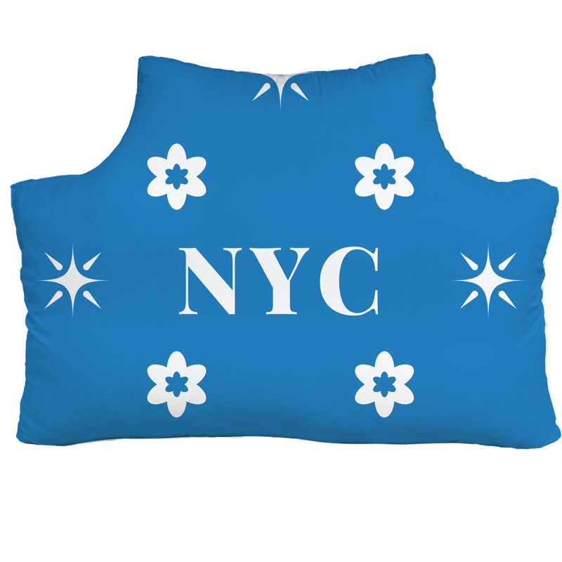 Coussin New York, Bleu blanc NYC New York Basketball Couleurs, Grand 29,5 po x 59,5 po