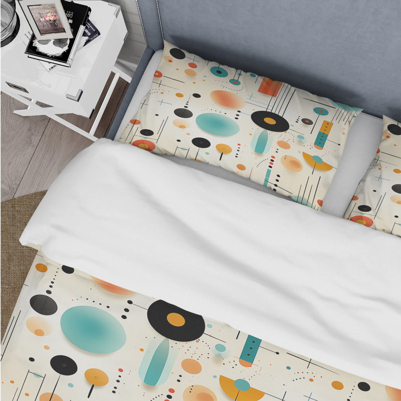 Ensemble de housse de couette Melody Blue Spheres, Housse de couette pour grand lit et 2 taies décor
