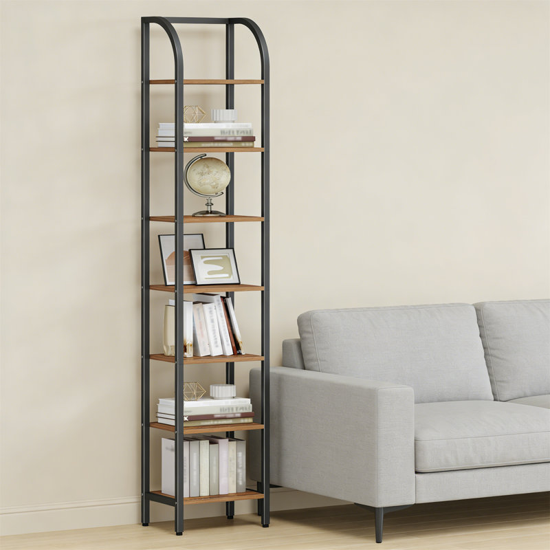 208.5cm H x 33.6cm W Metal Standard Bookcase