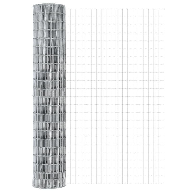 Galvanised Steel Border Fencing, Silver, 150 x 1000 x 0.2 cm