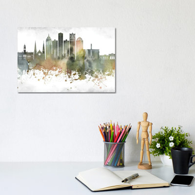 Detroit Skyline by WallDecorAddict - Wrapped Canvas Print
