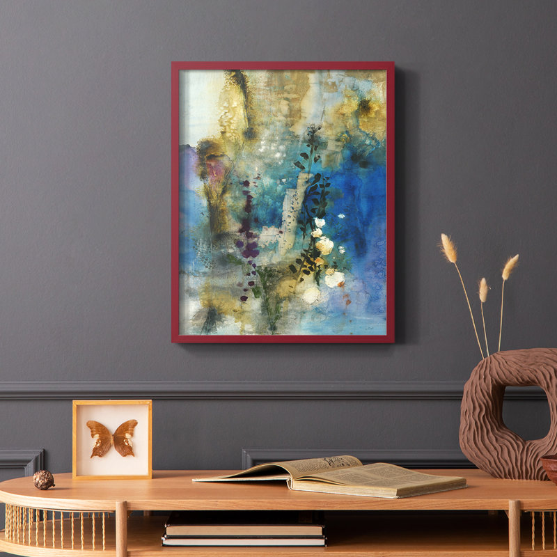 Immerge I Framed Print - Solid Wood, Red, 10" H x 8" W