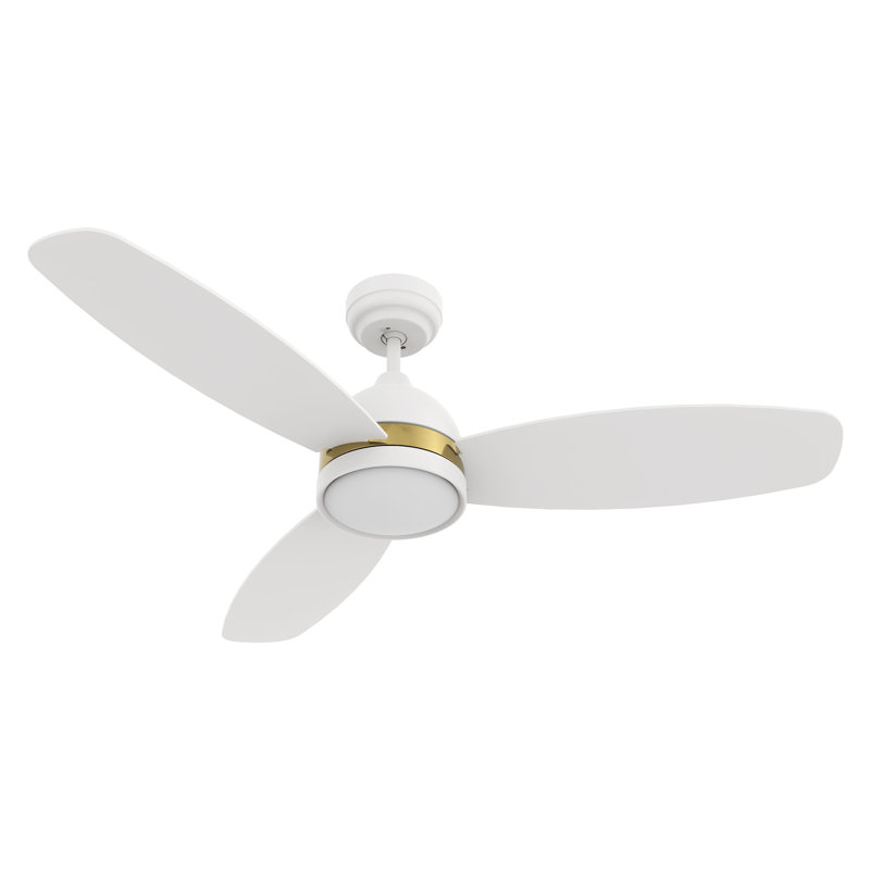48"  3 - Blade LED Smart Standard Ceiling Fan with Remote Control and Light Kit Included.