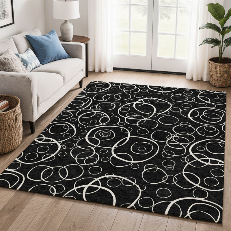 Tapis lavable à la machine de qualité supérieure Mayfield AMF2407, Noir, 9 pi x 12 pi