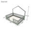 Lit Montessori en bois spacieux avec rails à DEL, gris moderne pour les enfants