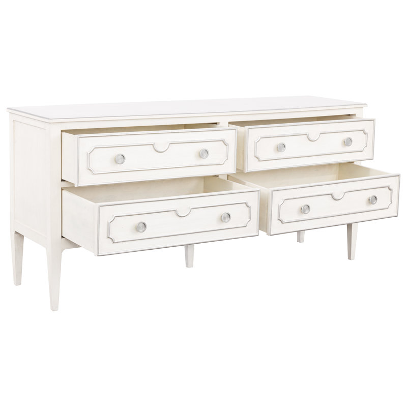 Camille 4 - Drawer Dresser, Linen/Pewter
