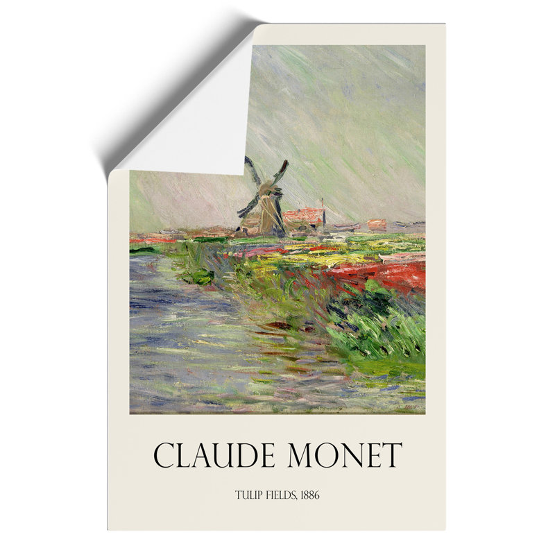 Field of Tulips, Holland Print by Claude Monet - Frameless Print, 30cm H x 21cm W x 0.1cm D