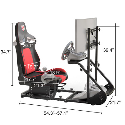 Enhanced And Stable Racing Wheel Cockpit, Compatible With Fanatec, PXN, Thrustmaster, And Logitech Adjustable Driving Simulators, Excluding Handbrake, by Inbox Zero