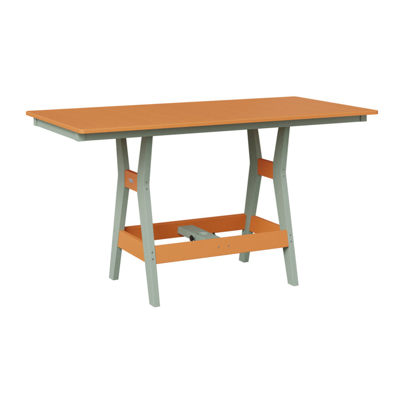 Table rectangulaire à hauteur de comptoir 66 po Berlin Gardens Harbor, 35.5" H x 66" W x 33" D, Écume de mer, écume de mer