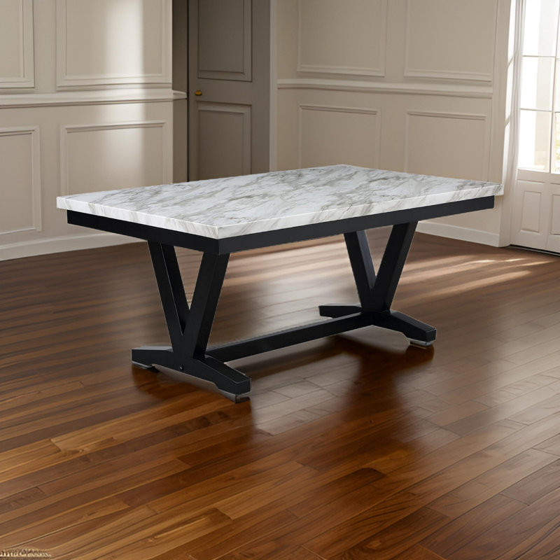 Demarkio Faux Marble Top Dining Table