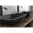 Matte Shell  Glass Rectangular Vessel Bathroom Sink In Black With  Faucet And Pop-Up Drain In Matte Black