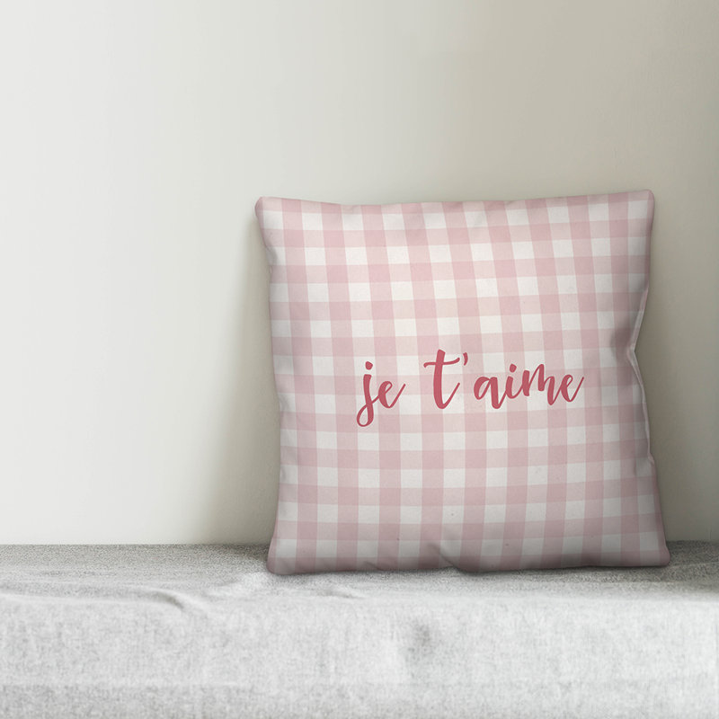  Coussin carré 16 po, Coussin décoratif, Rose