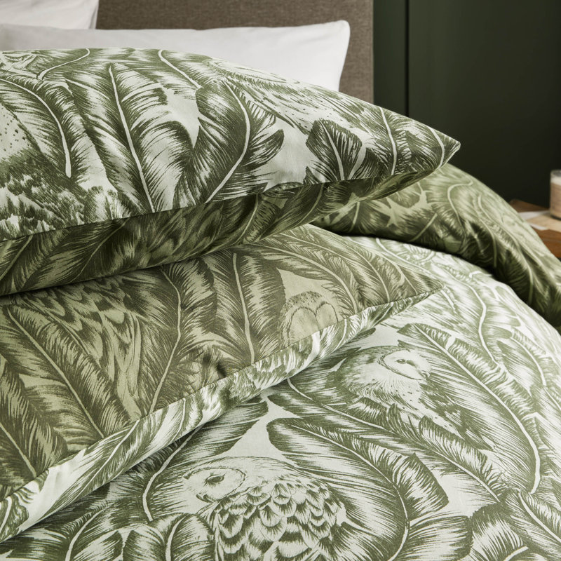 Benambra Cotton Blend Abstract Duvet Cover Set with Pillowcases Included, King Duvet Cover + 2 Standard Pillowcases, Green
