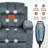 Extended Footrest Chenille Power Lift Chair Lay Flat Recliner with Massage and Heating, 350lbs, Hidden Storage -685169662