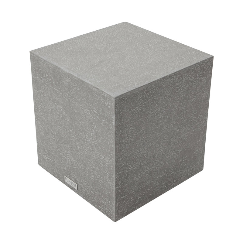 TEVERE Travertine Series Block End Table  45 x 45 x 50.8 cm, Space Grey