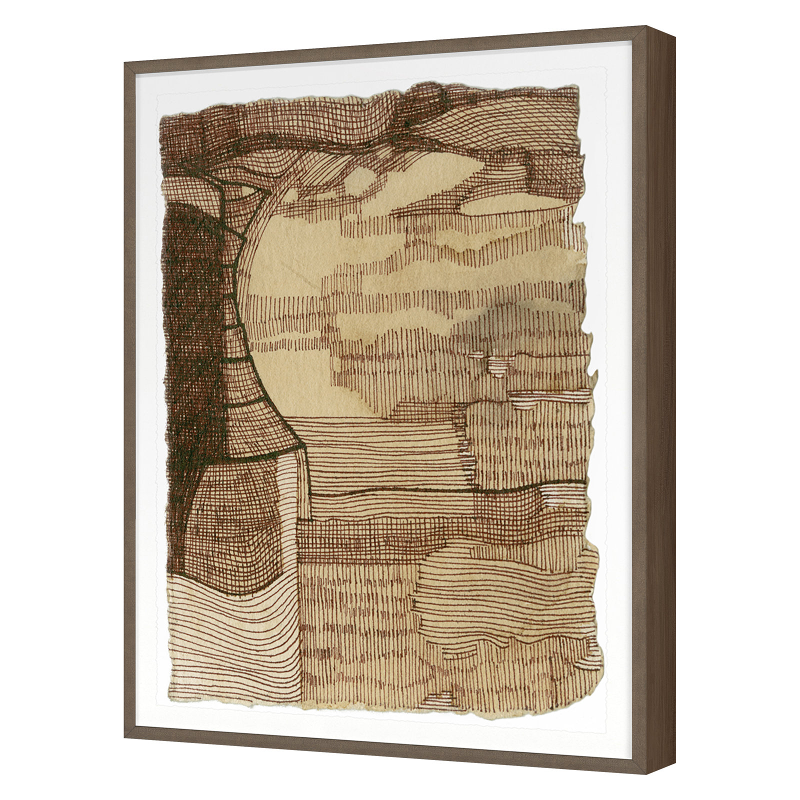 Coffee Drawing 5 by Renee Staeck, Walnut, 29" H x 22" W x 1.5" D