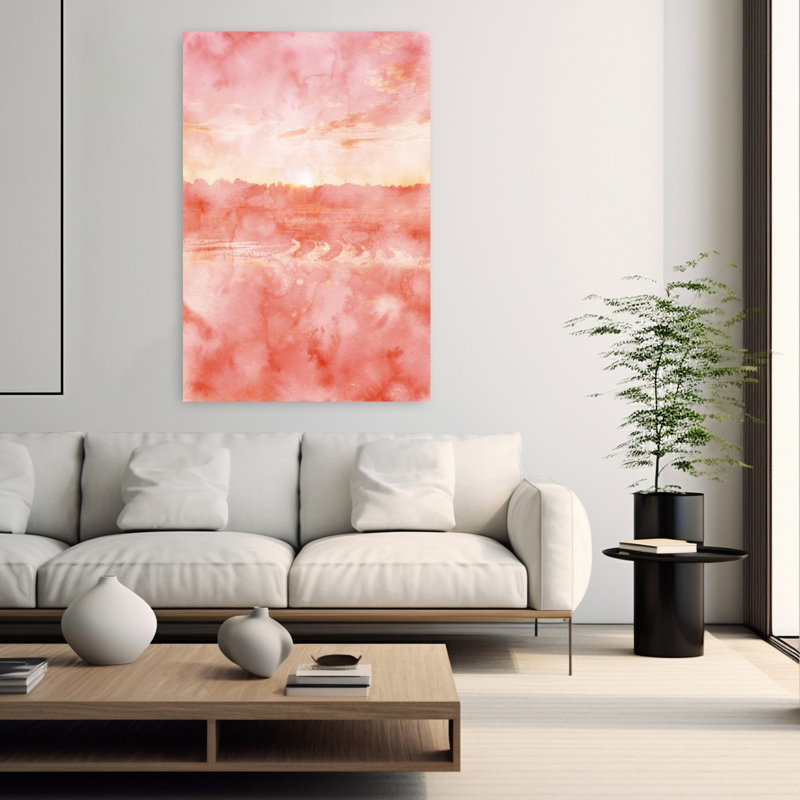 Art contemporain Peaceful Abstract Contemporary Landscape Nature, H 60 po x l 40 po