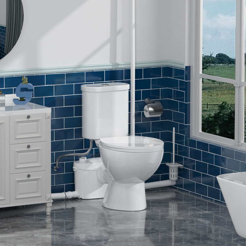 Toilette Macerating avec pompe à Macerator 600W pour le sous-sol avec tuyau d'extension et 4 entrées d'eau