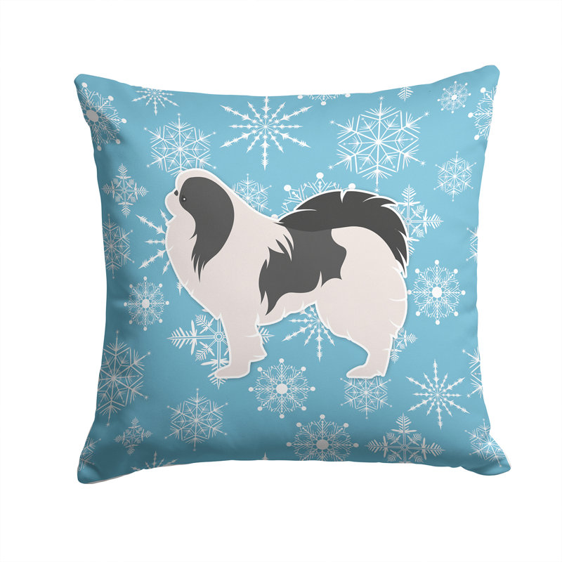 Coussin intérieur/extérieur en flocons d’hiver, H 14 po x l 14 po x P 3 po