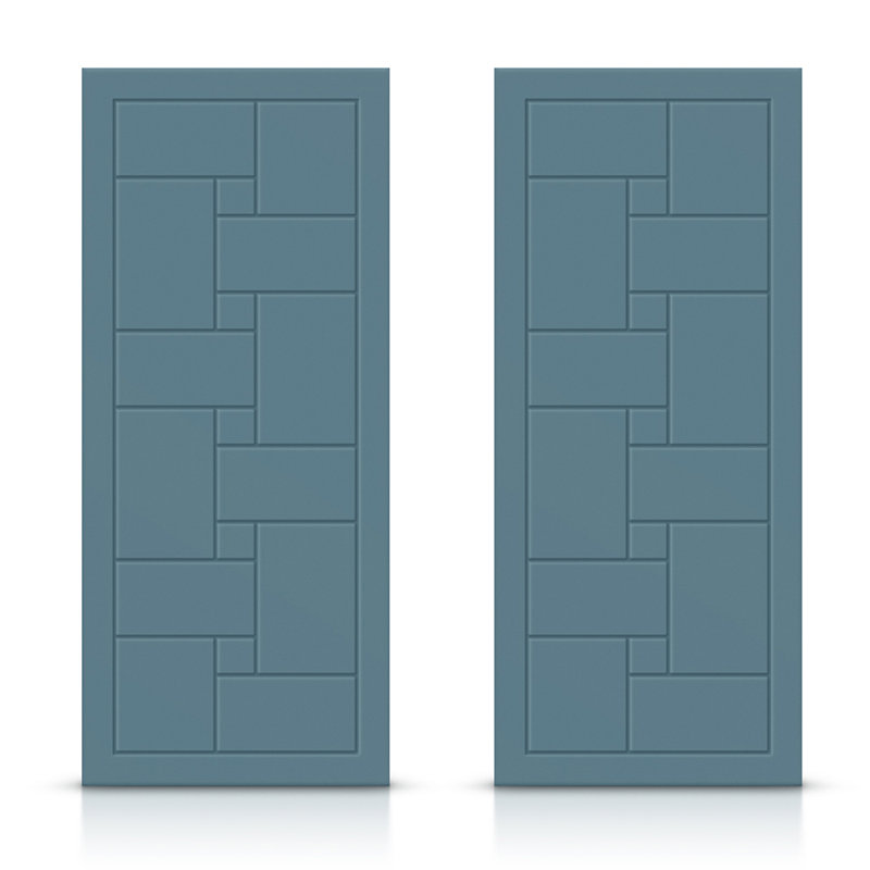 Portes de placard coulissantes à panneaux, Bleu dignité, 84 po x 96 po