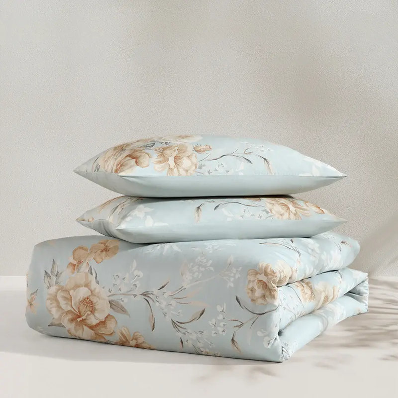 Signature Print Duvet Cover Set, Queen Duvet Cover + 2 Standard Shams