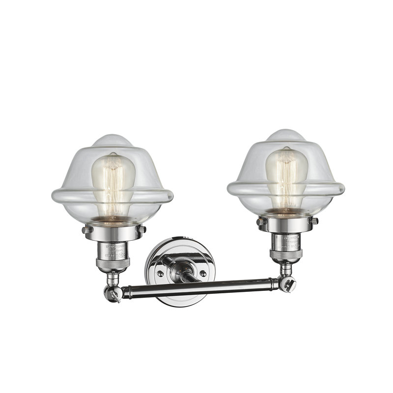 Gebhart 2 - Light Dimmable Vanity Light, 6 Watt Vinage LED Bulb, Clear, Polished Chrome
