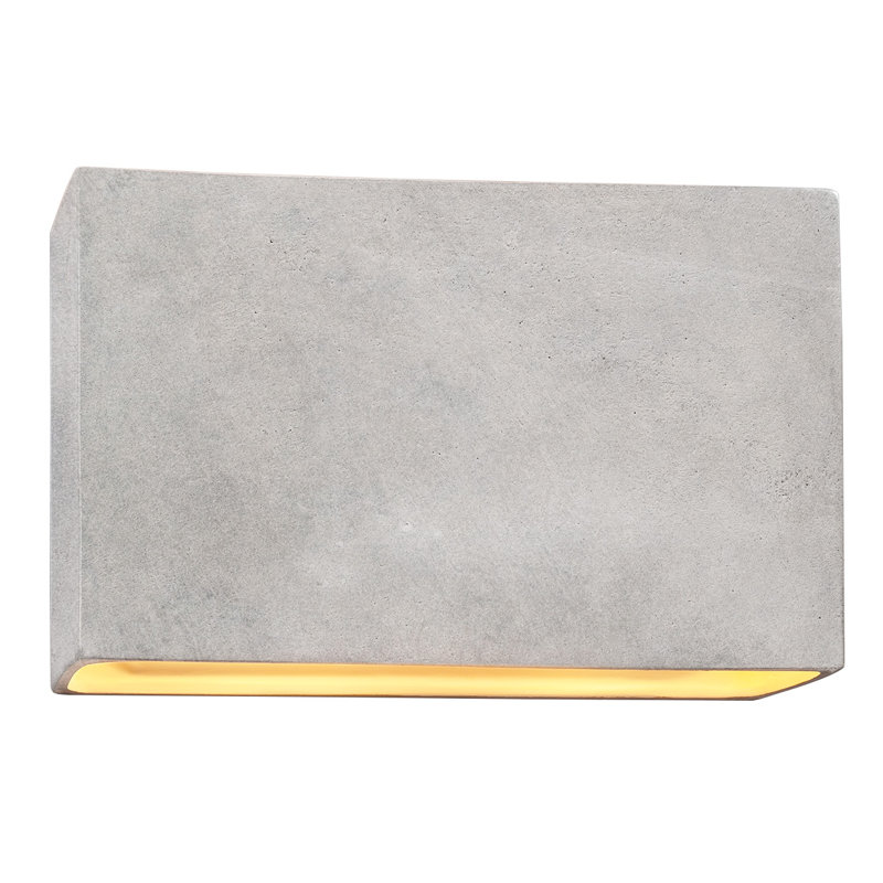 Bergen Beach Ceramic Wall Light, 8" H x 16.5" W x 4" D, Concrete