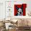 Brampt Sophie Boston Terrier sur fond rouge-109232701